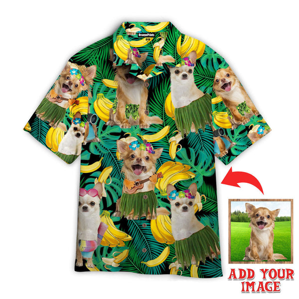 Summer Leaves Banana Custom Photo Hawaiian Shirt | P259