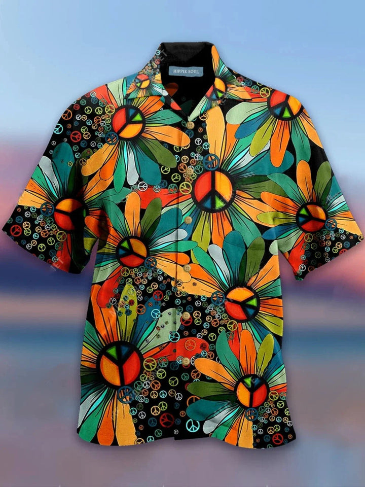 Sunflower Hippie Hawaiian Shirt | For Men & Women | HW1600-BehighStyle