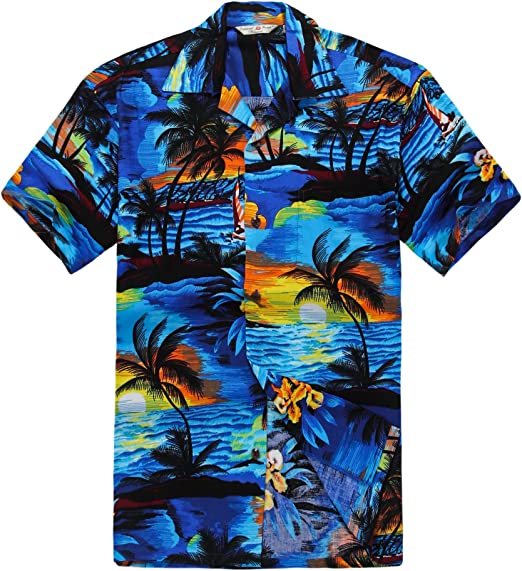 Sunset Blue Tropical Hawaiian Shirt | HW3142