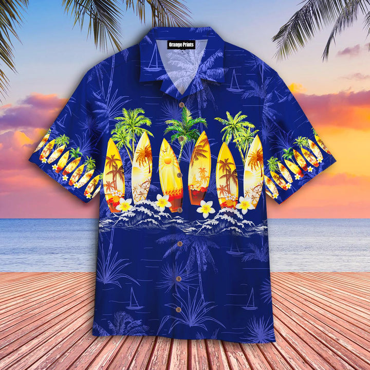 Surfboard Blue Hawaiian Shirt | For Men & Women | HW2036-BehighStyle