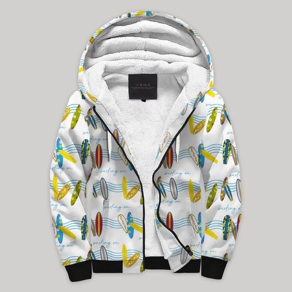 Surfboard Colorful Fleece Zip Hoodie All Over Print | FZ705