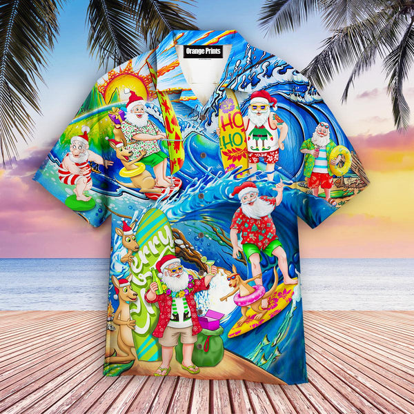 Surfing Funny Santa Christmas Hawaiian Shirt | For Men & Women | HW497-BehighStyle