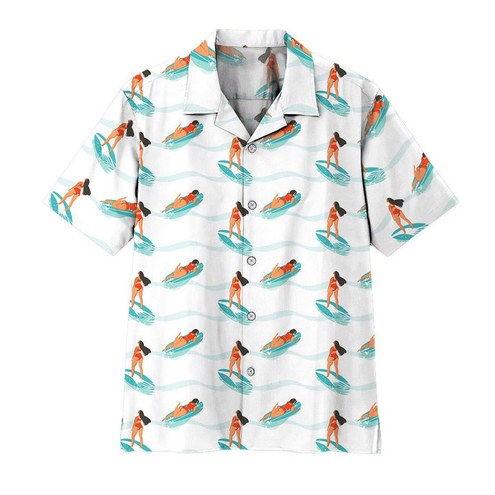 Surfing Girl Hawaiian Shirt | For Men & Women | HW1535-BehighStyle