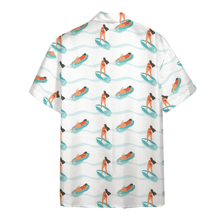 Surfing Girl Hawaiian Shirt | For Men & Women | HW1535-BehighStyle