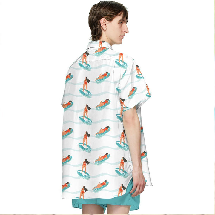 Surfing Girl Hawaiian Shirt | For Men & Women | HW1535-BehighStyle