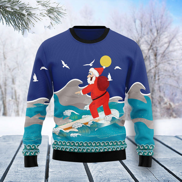 Surfing Santa Ugly Christmas Sweater | For Men & Women | Adult | US1396-BehighStyle