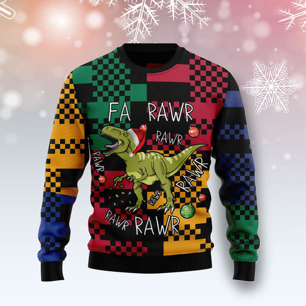 T Rex Rawr Rawr Rawr Ugly Christmas Sweater | For Men & Women | Adult | US1104-BehighStyle