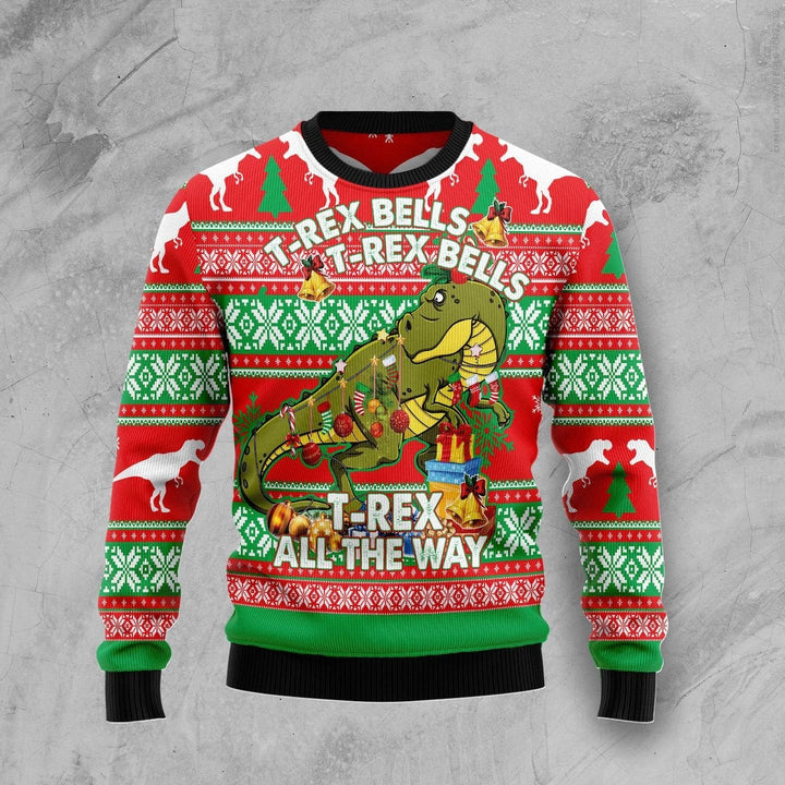 T Rex Tree Ugly Christmas Sweater | For Men & Women | Adult | US1053-BehighStyle