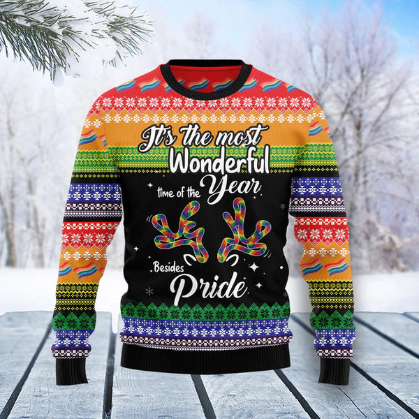 LGBT Beside Pride Funny Ugly Christmas Sweater | Adult | US2614