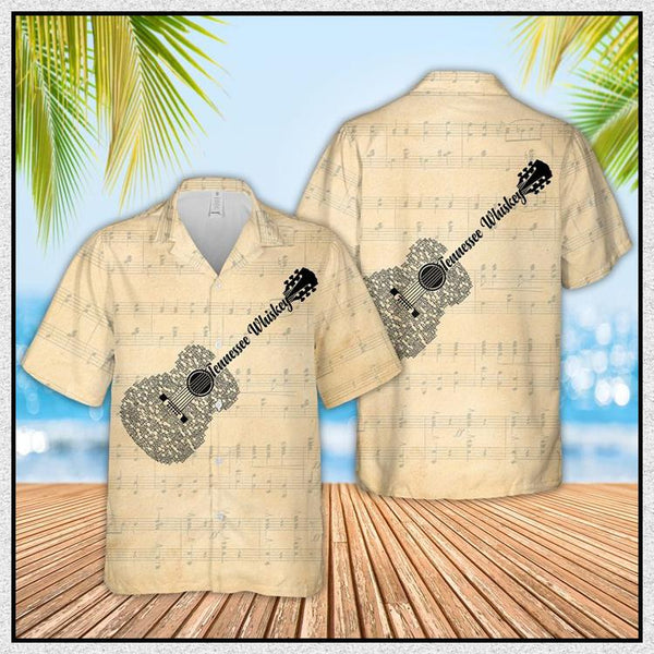 Tennessee Guitar Whiskey Hawaiian Shirt | HW3342