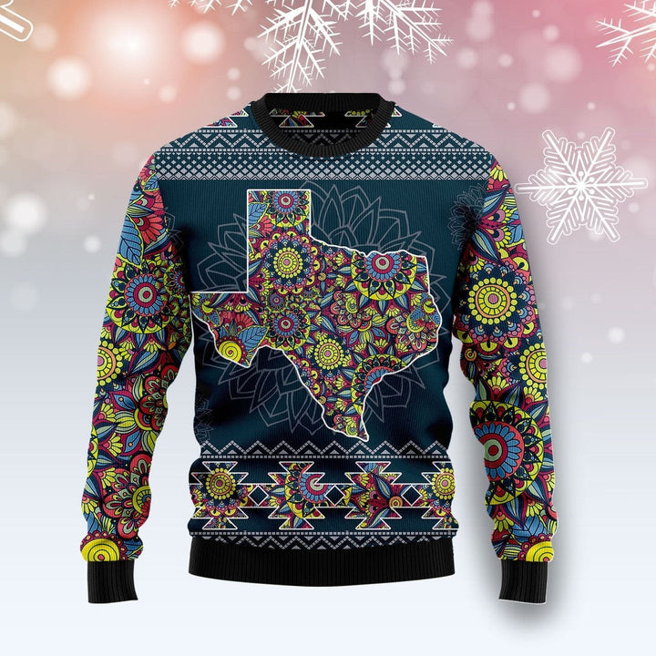 Texas Blue Mandala Ugly Christmas Sweater | For Men & Women | Adult | US1163-BehighStyle