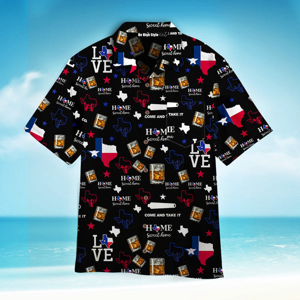 Texas Bourbon Whiskey Hawaiian Shirt With Pocket| SP1068