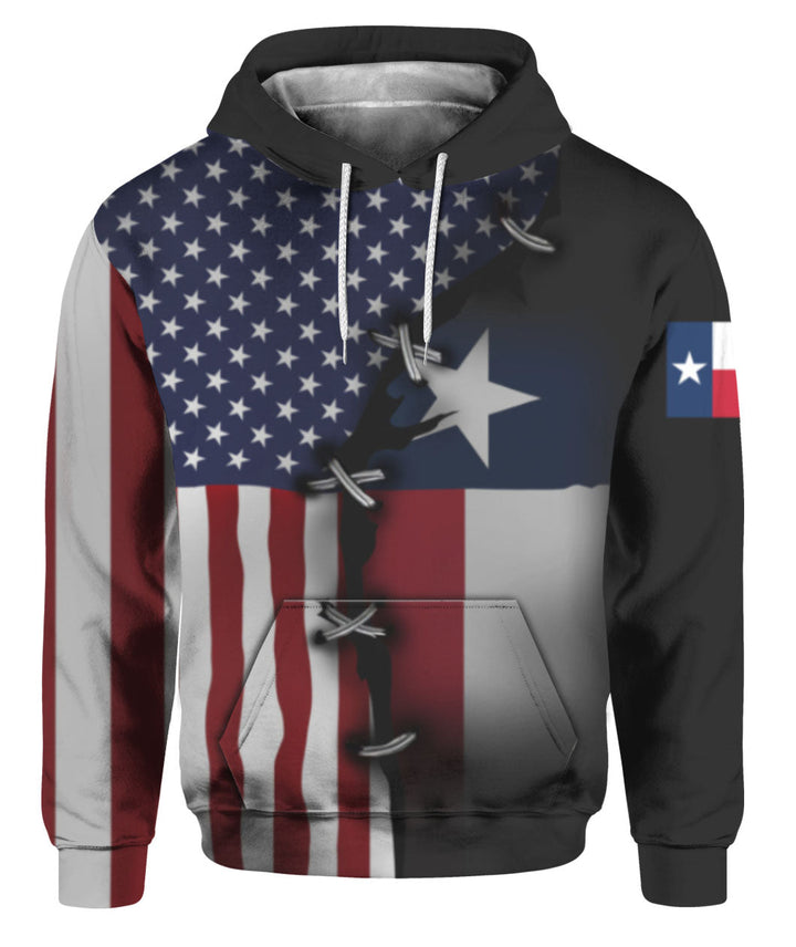 Texas Flag With American Flag 3D All Over Print | For Men & Women | Adult | HP900-BehighStyle