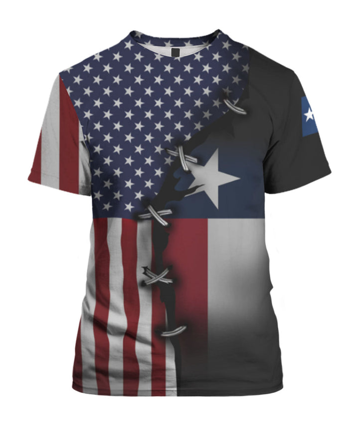 Texas Flag With American Flag 3D All Over Print | For Men & Women | Adult | HP900-BehighStyle