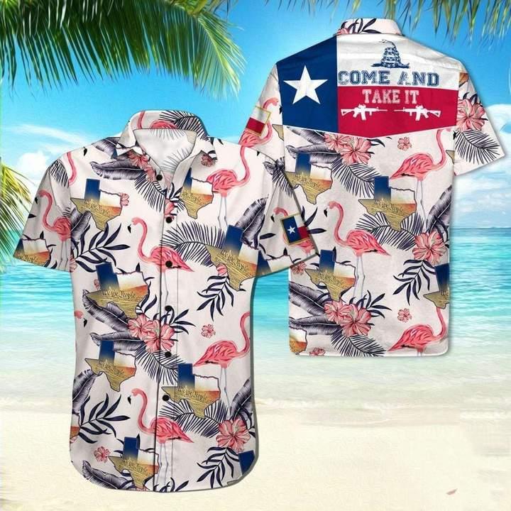 Texas Flamingo Come And Take It Hawaiian Shirt | For Men & Women | HW2429-BehighStyle