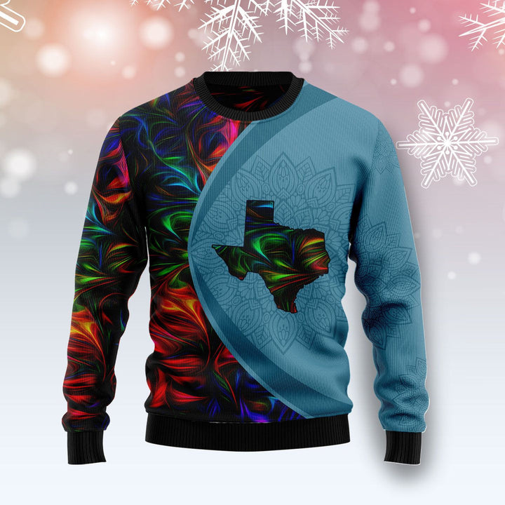 Texas Fractal Pattern Ugly Christmas Sweater | For Men & Women | Adult | US1055-BehighStyle