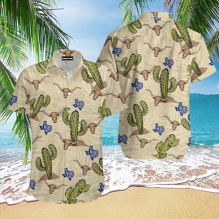 Texas Longhorn Cactus Hawaiian Shirt | For Men & Women | HW2039-BehighStyle