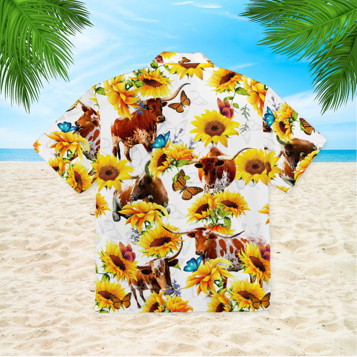 Texas Longhorn Sun Flower Hawaiian Shirt | For Men & Women | HW387-BehighStyle