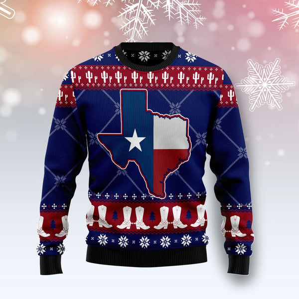 Texas Map Symbols Pattern Ugly Christmas Sweater | For Men & Women | Adult | US1233-BehighStyle