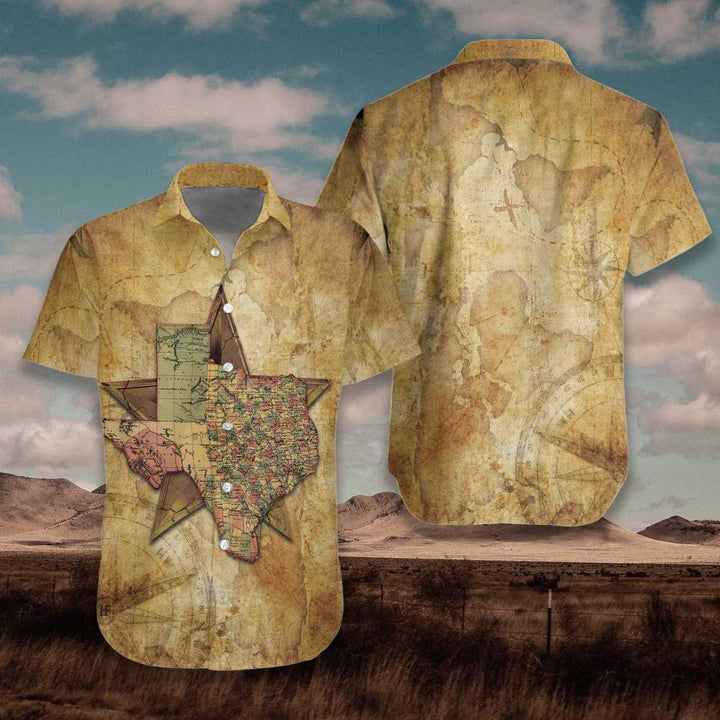 Texas Map The Lone Star Nation Unisex Hawaiian Shirt | For Men & Women | HW277-BehighStyle