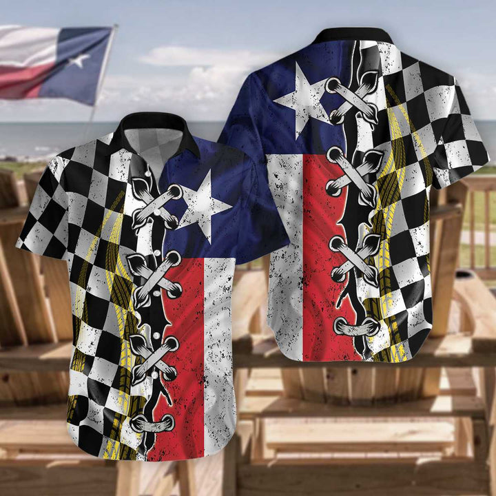 Texas Racing Flag Hawaiian Shirt | For Men & Women | HW1412-BehighStyle