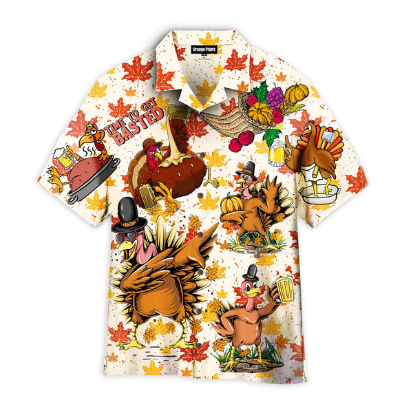 Thanksgiving Turkey Time To Get Basted Funny Beer Hawaiian Shirt | HW3181