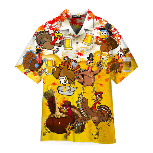 Thanksgiving Turkey With Beer Hawaiian Shirt | HW3180