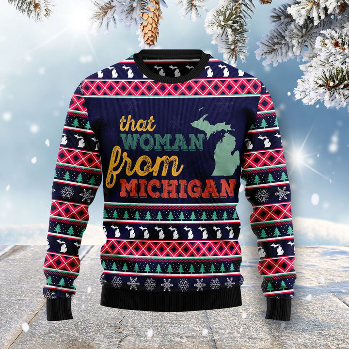 That Woman From Michigan Ugly Christmas Sweater | For Men & Women | Adult | US1200-BehighStyle