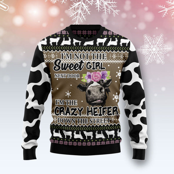 The Crazy Heifer Ugly Christmas Sweater | For Men & Women | Adult | US1465-BehighStyle