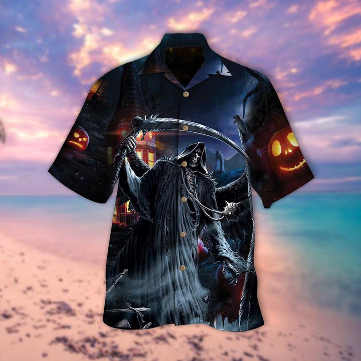 The Grim Reaper Halloween Hawaiian Shirt | For Men & Women | HW2794-BehighStyle