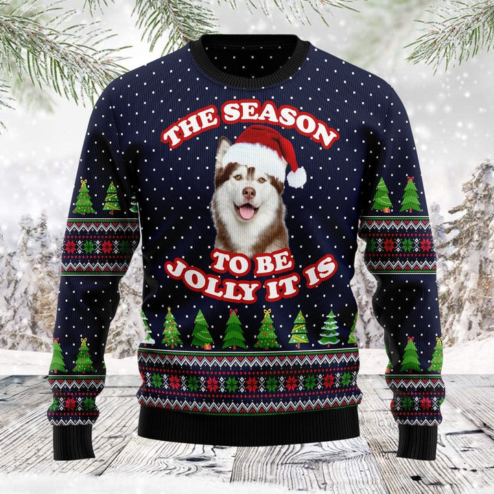 The Season To Be Jolly Siberian Husky Xmas Ball Ugly Christmas Sweater | For Men & Women | Adult | US1078-BehighStyle