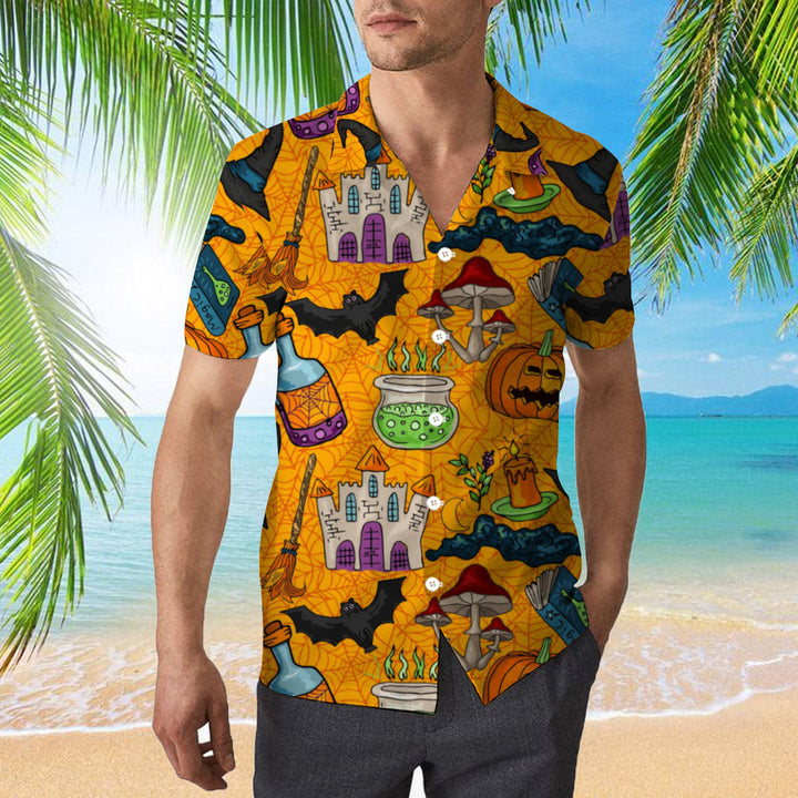 The Witchs Castle Halloween Hawaiian Shirt | For Men & Women | HW1891-BehighStyle