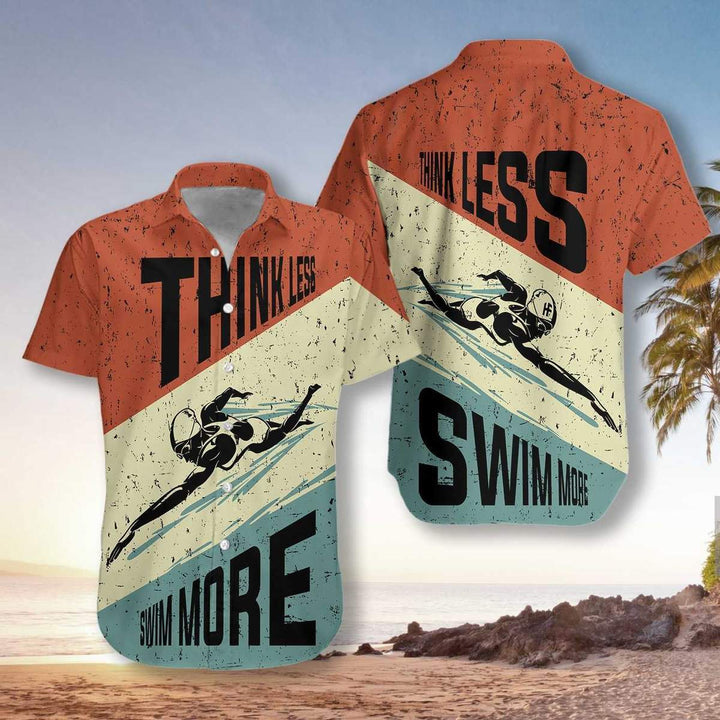 Think Less Swim More Unisex Hawaiian Shirt | For Men & Women | HW271-BehighStyle