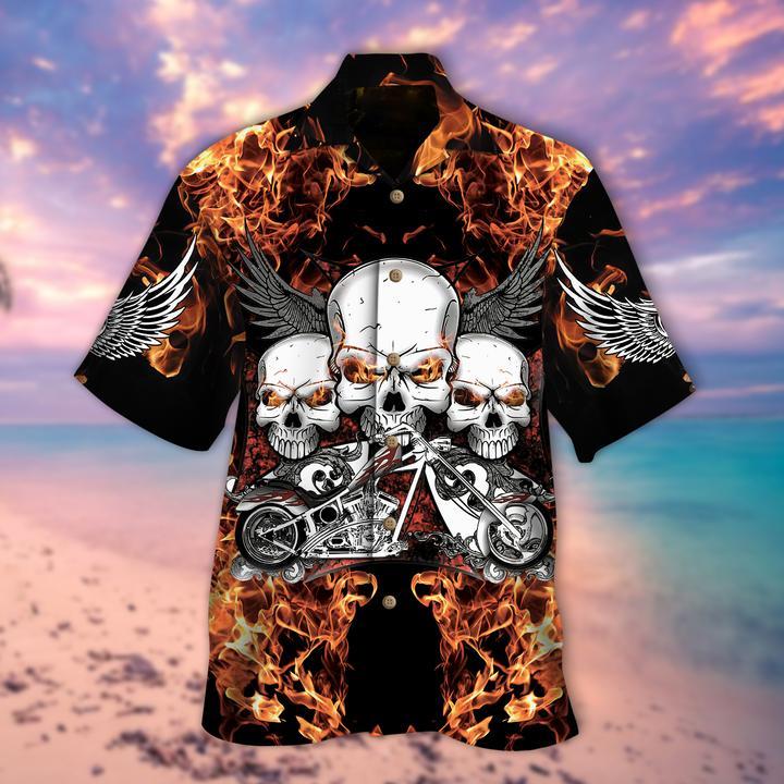 Three Skulls Halloween Hawaiian Shirt | For Men & Women | HW2666-BehighStyle