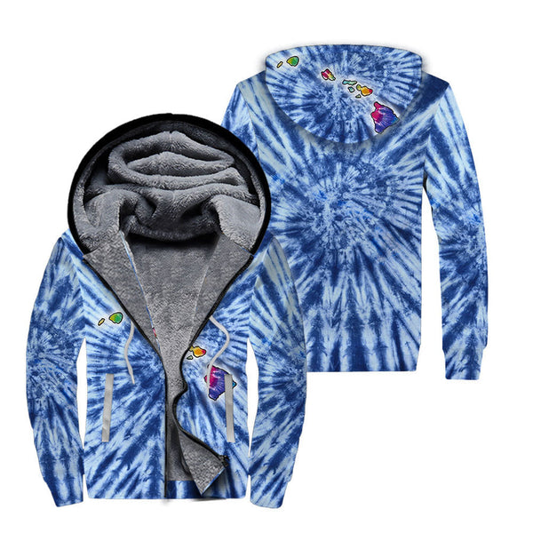 Tie Dye Fleece Zip Hoodie All Over Print | FZ363