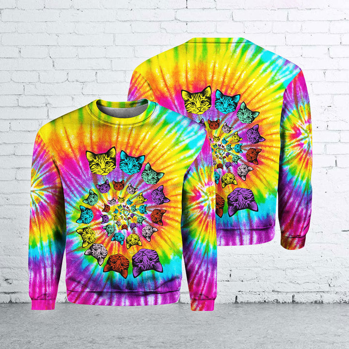 Tie Dye Hippie Cat Cute 3D All Over Print | For Men & Women | Adult | HP108-BehighStyle