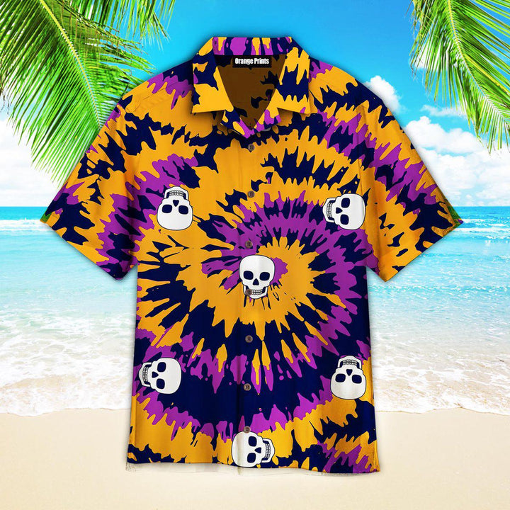 Tie Dye With Skull Pattern Hawaiian Shirt | For Men & Women | HW1500-BehighStyle