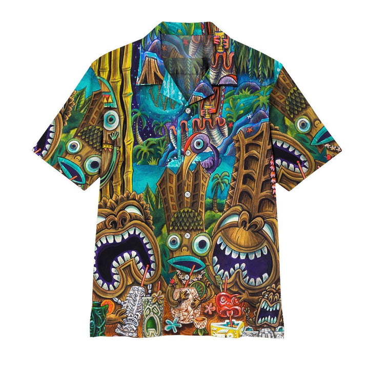 Tiki At Jungle Night Hawaiian Shirt | For Men & Women | HW1440-BehighStyle