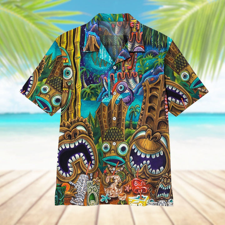 Tiki At Jungle Night Hawaiian Shirt | For Men & Women | HW1440-BehighStyle