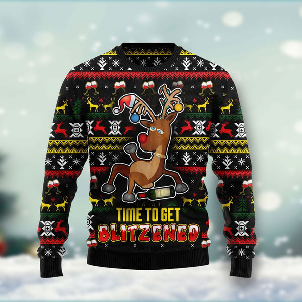 Time To Get Blitzened Ugly Christmas Sweater | Adult | US1684