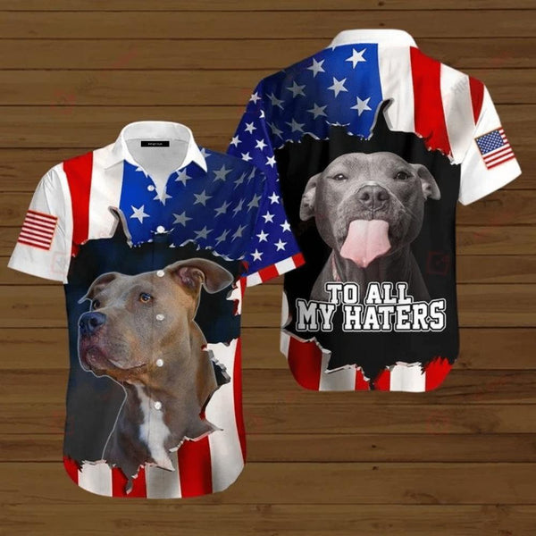 To All My Haters Funn Dog American Flag Hawaiian Shirt | For Men & Women | HW207-BehighStyle