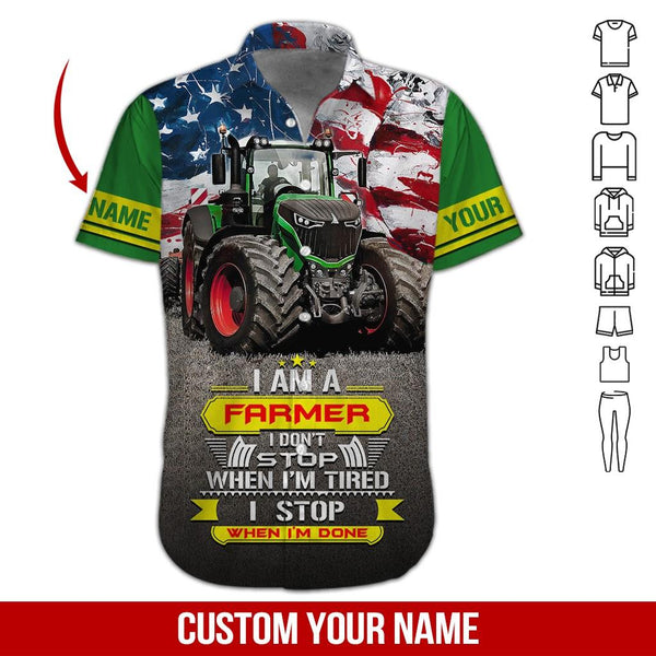 Tractor Farmer Custom Name Hawaiian Shirt | For Men & Women | HN574-BehighStyle