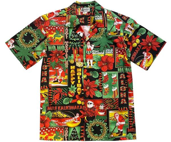 Traditions Black Christmas Hawaiian Shirt | HW2916