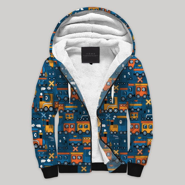 Train Cartoon Fleece Zip Hoodie All Over Print | FZ777