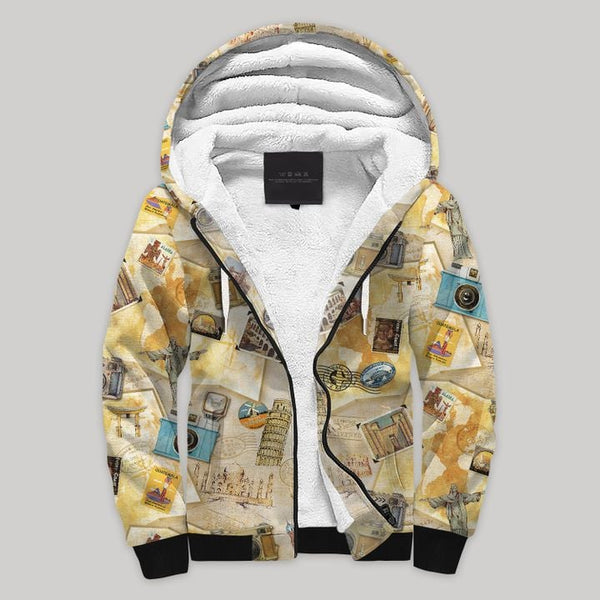 Travels Blanket Fleece Zip Hoodie All Over Print | FZ651