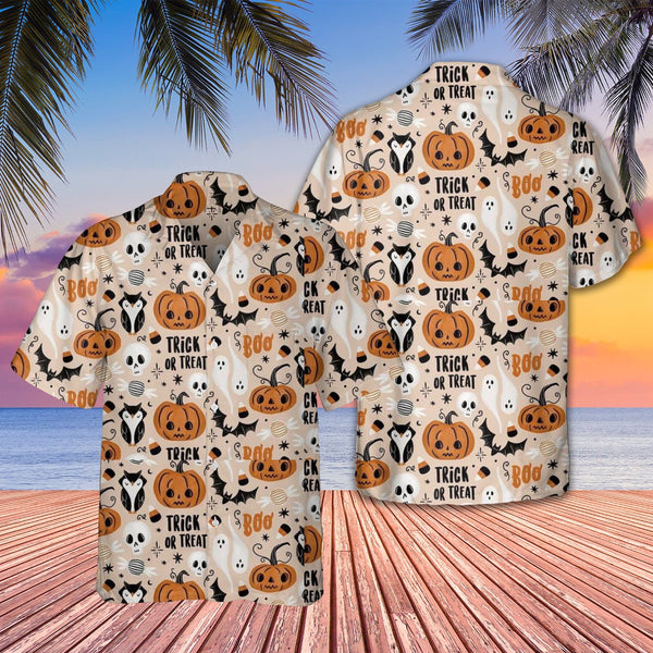 Treat Or Trick Halloween Pumpkin Hawaiian Shirt | HW2930