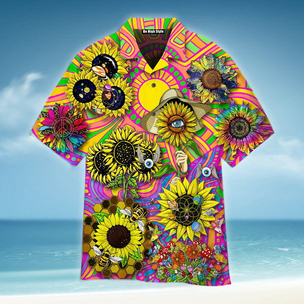 Trippie Hippie Sunflower Aloha Hawaiian Shirt | HW746