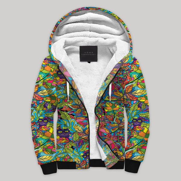 Trippy Colourful Fleece Zip Hoodie All Over Print | FZ888