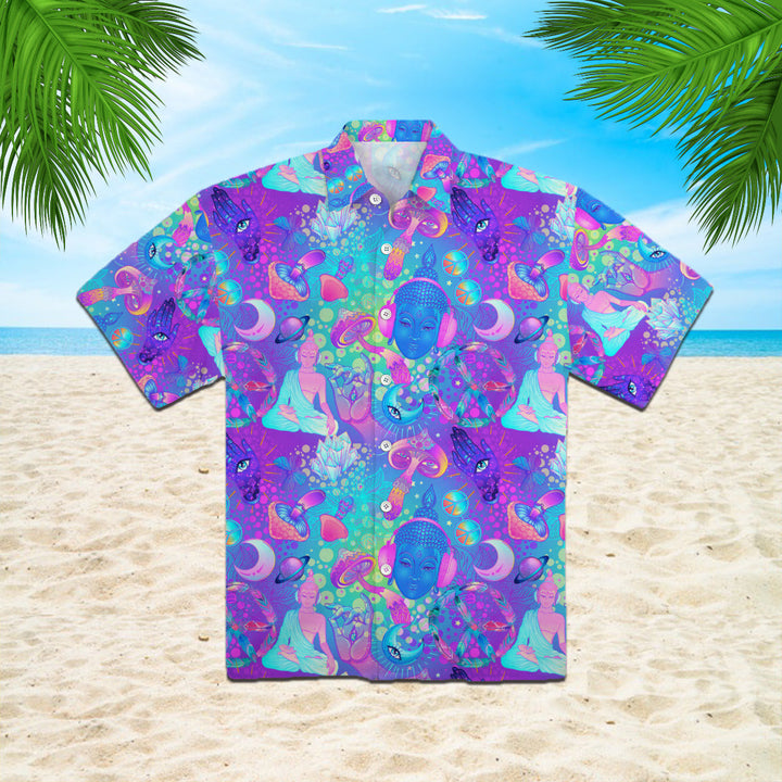 Trippy Hippie Neon Mushroom Hawaiian Shirt | For Men & Women | HW1033-BehighStyle