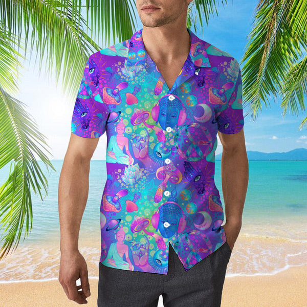 Trippy Hippie Neon Mushroom Hawaiian Shirt | For Men & Women | HW1033-BehighStyle